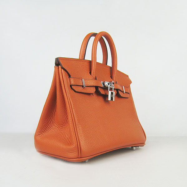 Super A Replica Hermes Togo Leather Birkin 25CM Handbag Orange 6068